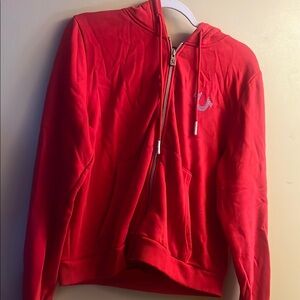 True Religion Red Zip-Up Hoodie